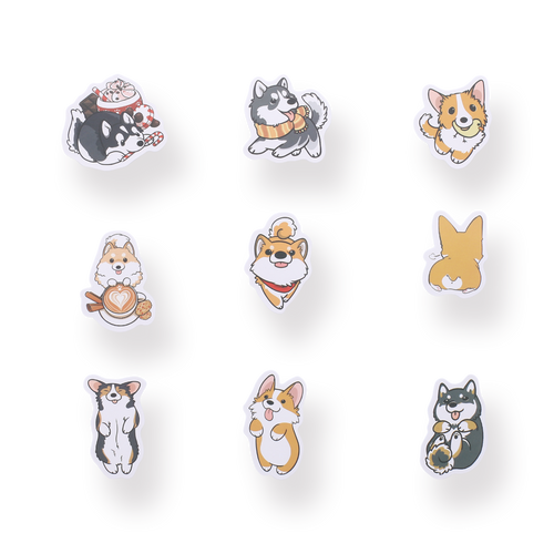 Corgi & Husky Stickers - Stationery Pal